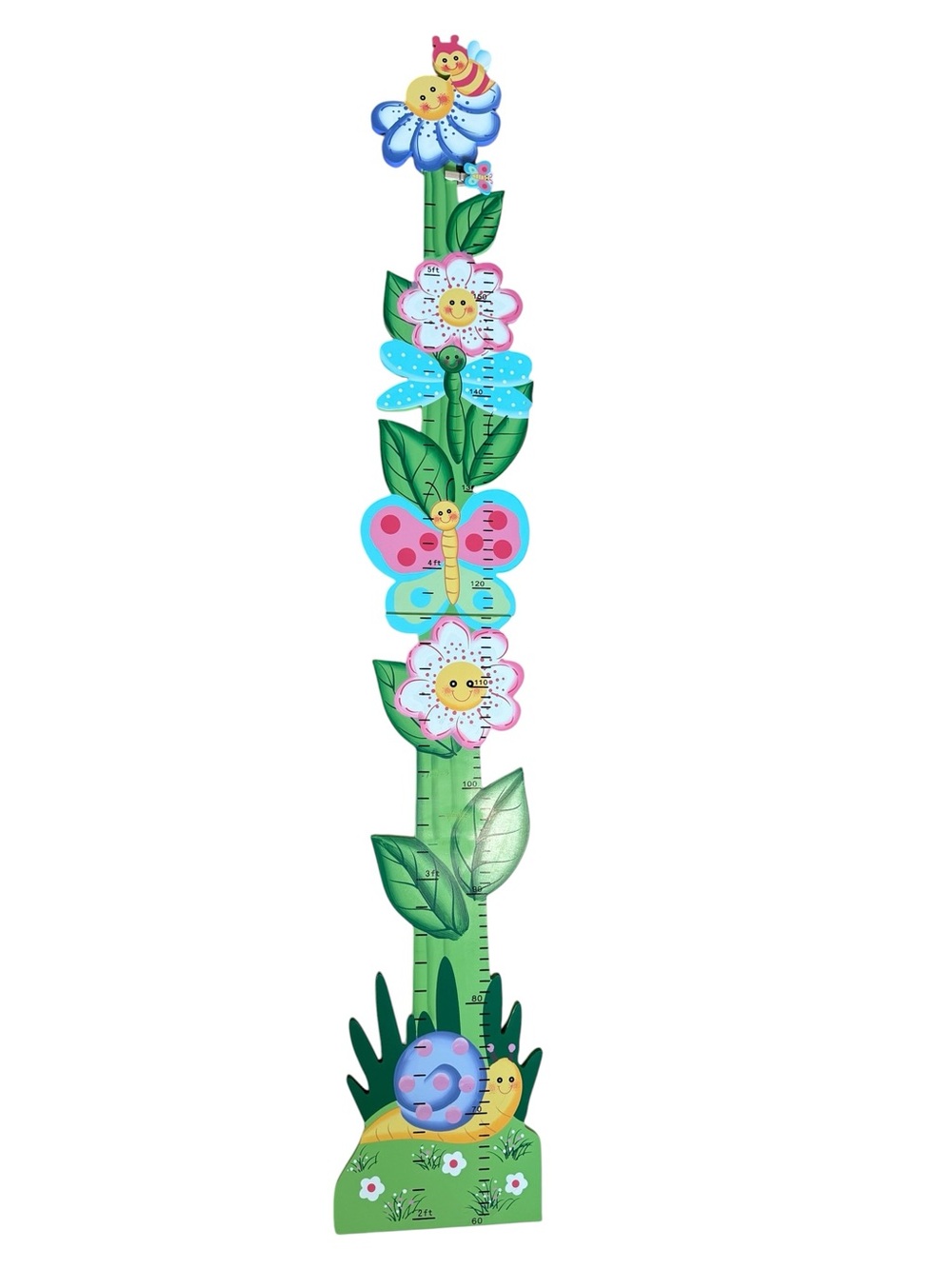 Fantasy Fields Wooden Kids Growth Chart Wall Decor Butterfly Flower Height Ruler